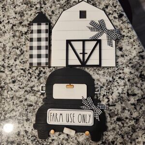 Farmhouse Black and White Decor Set.
Would look nice on a tiered tray.